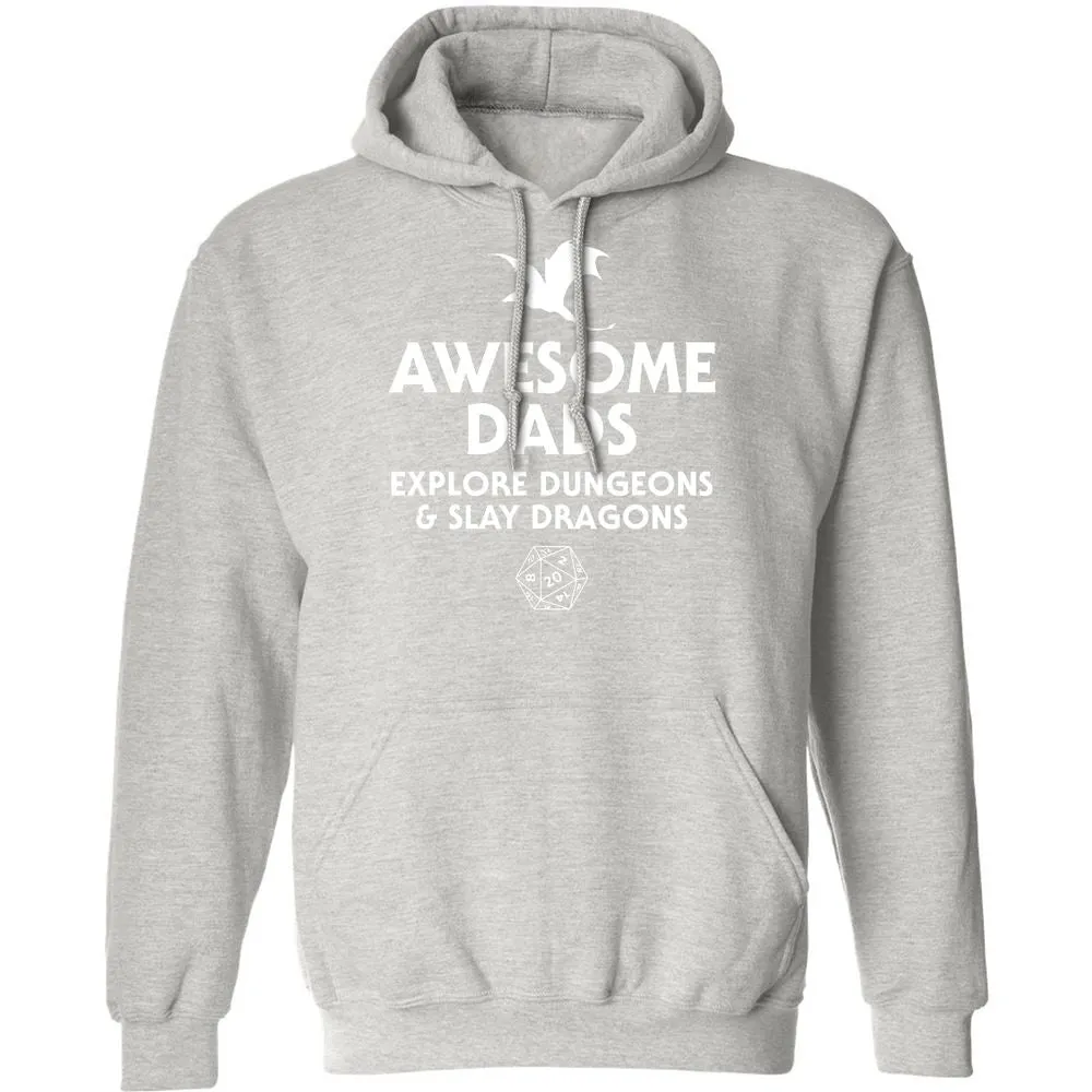 Awesome Dads Slay Dragons Classic Unisex Hoodie - Ash - 8