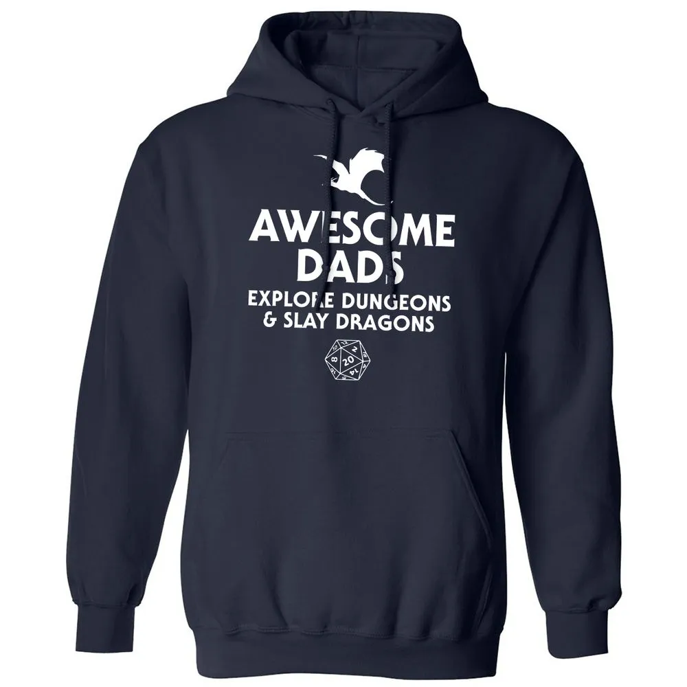 Awesome Dads Slay Dragons Classic Unisex Hoodie - Navy - 2