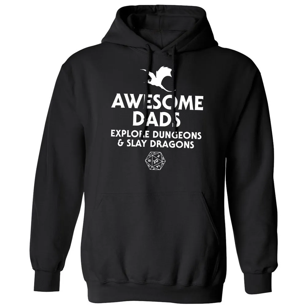 Awesome Dads Slay Dragons Classic Unisex Hoodie - Black - 1