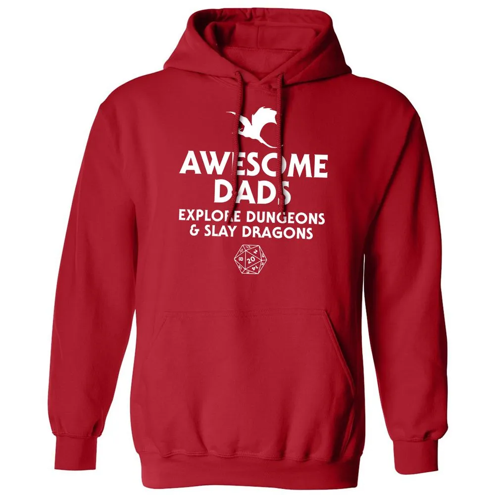 Awesome Dads Slay Dragons Classic Unisex Hoodie - Red - 5