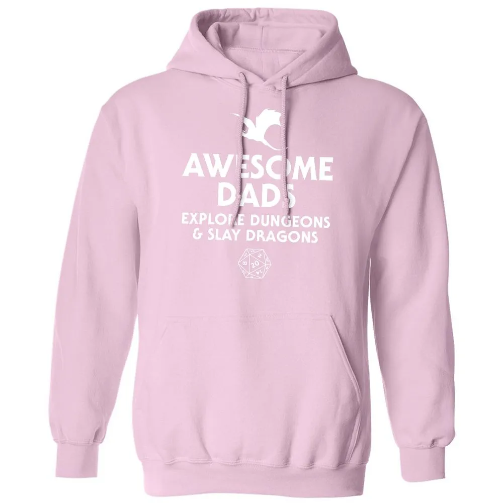 Awesome Dads Slay Dragons Classic Unisex Hoodie - Light Pink - 3
