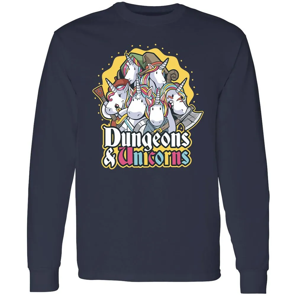 Dungeons And Unicorns Long Sleeve T-Shirt - Navy - 2