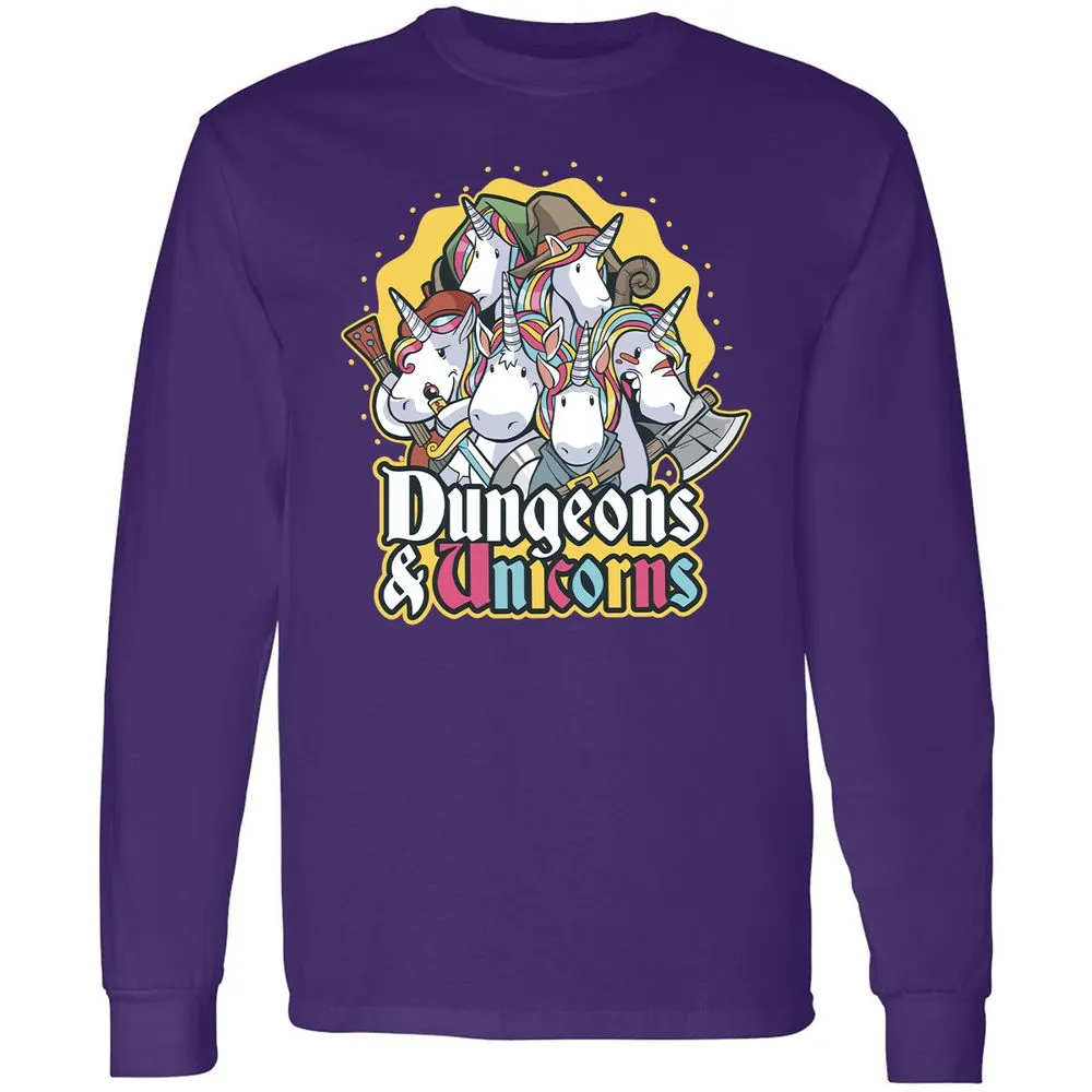 Dungeons And Unicorns Long Sleeve T-Shirt - Purple - 13