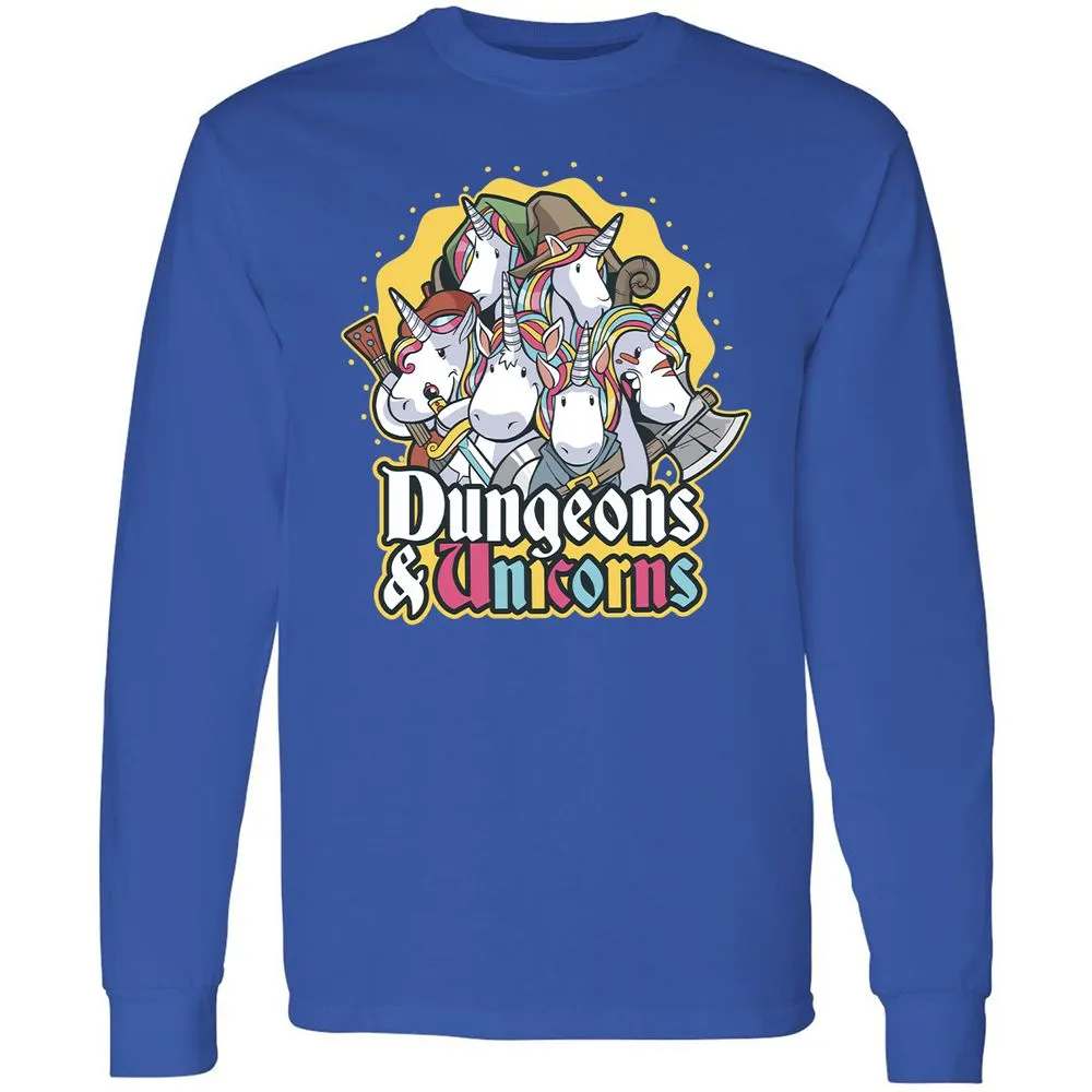 Dungeons And Unicorns Long Sleeve T-Shirt - Royal - 8