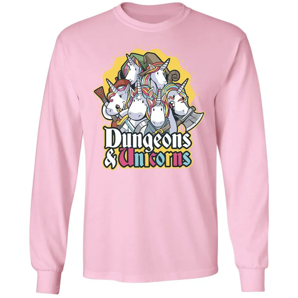Dungeons And Unicorns Long Sleeve T-Shirt - Light Pink - 3