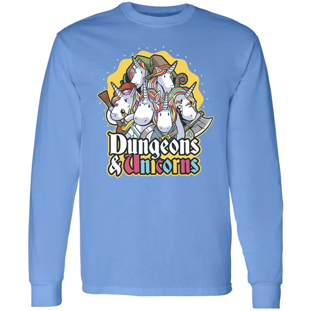 Dungeons And Unicorns Long Sleeve T-Shirt - Carolina Blue - 12