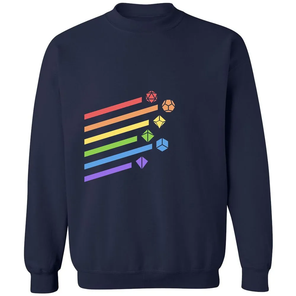 Rainbow Dice Set Classic Unisex Sweatshirt - Navy - 2