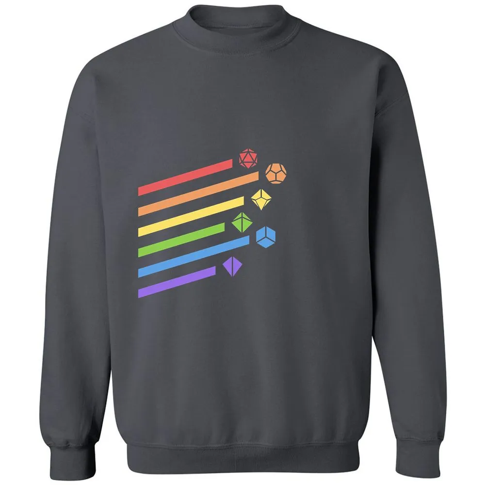 Rainbow Dice Set Classic Unisex Sweatshirt - Charcoal - 7