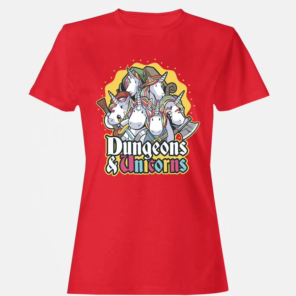 Dungeons And Unicorns Women's T-Shirt - Red - 13