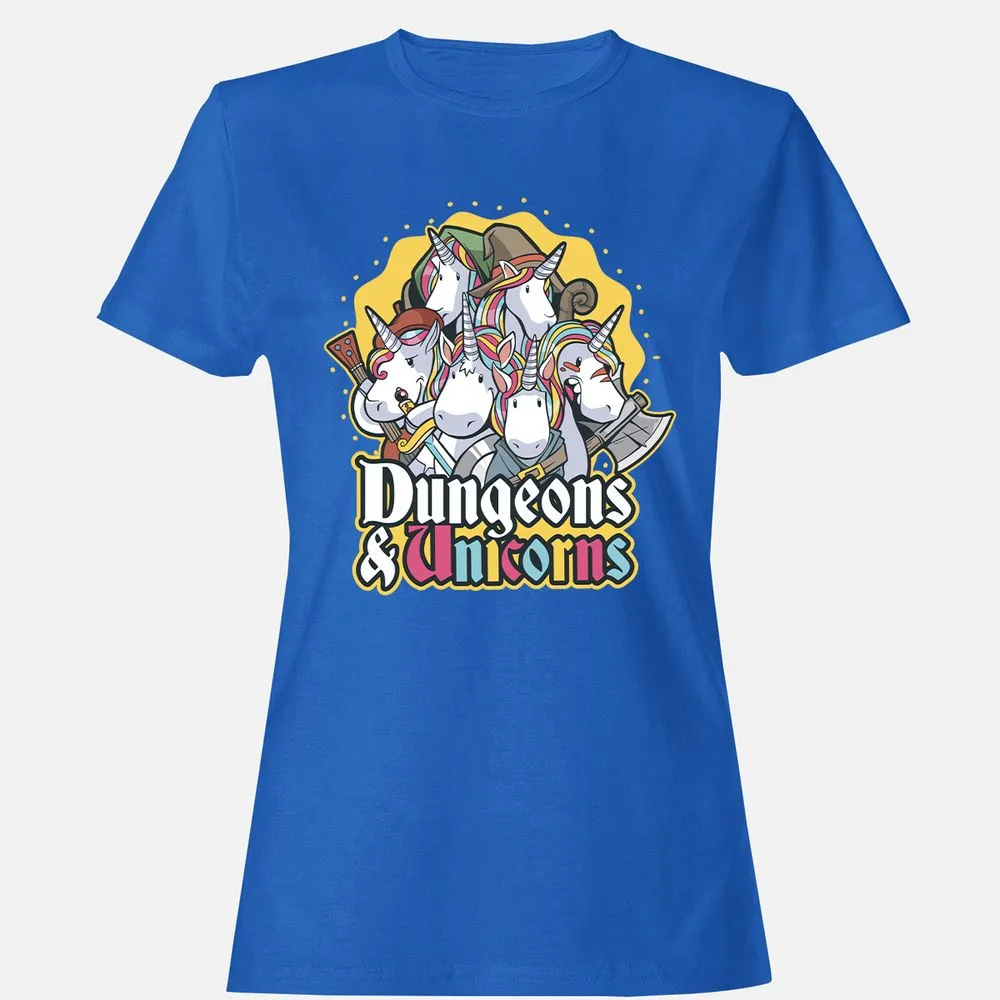 Dungeons And Unicorns Women's T-Shirt - Royal - 14