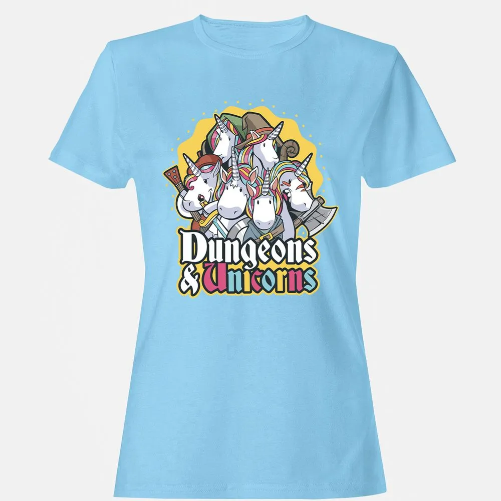 Dungeons And Unicorns Women's T-Shirt - Light Blue - 8