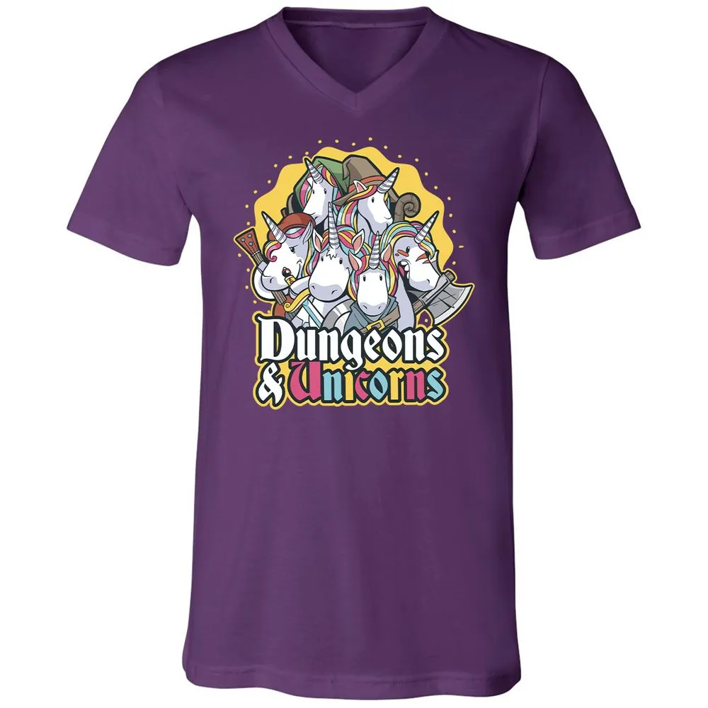 Dungeons And Unicorns Unisex V-Neck T-Shirt - Team Purple - 9
