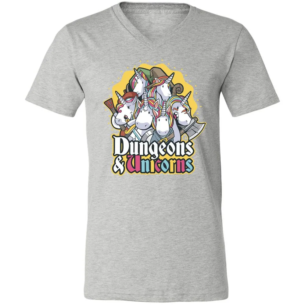 Dungeons And Unicorns Unisex V-Neck T-Shirt - Athletic Heather - 7