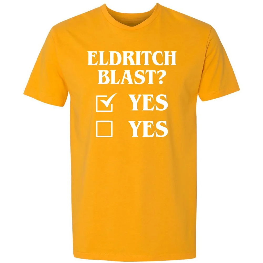 Eldritch Blast Yes Premium Unisex T-Shirt - Gold - 12
