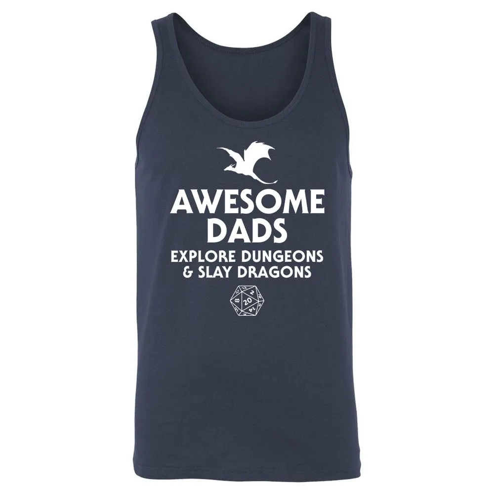 Awesome Dads Slay Dragons Unisex Jersey Tank - Navy - 2