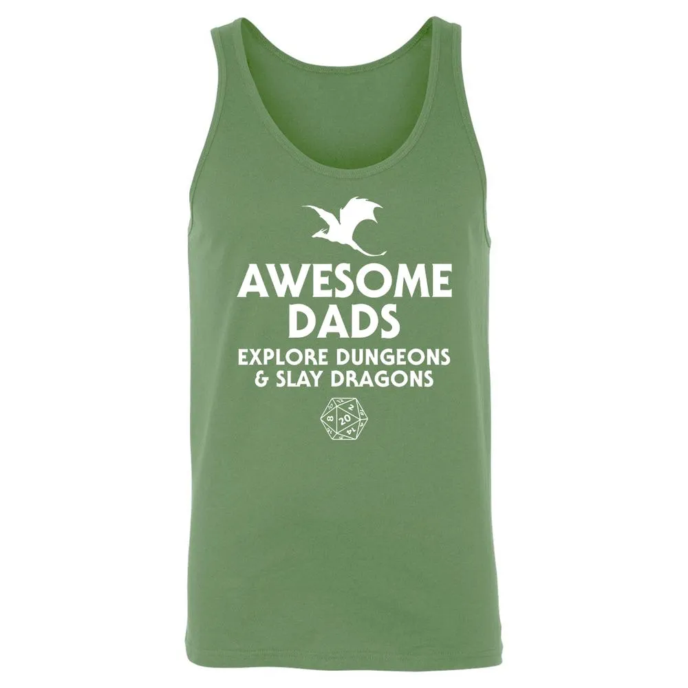 Awesome Dads Slay Dragons Unisex Jersey Tank - Leaf - 10