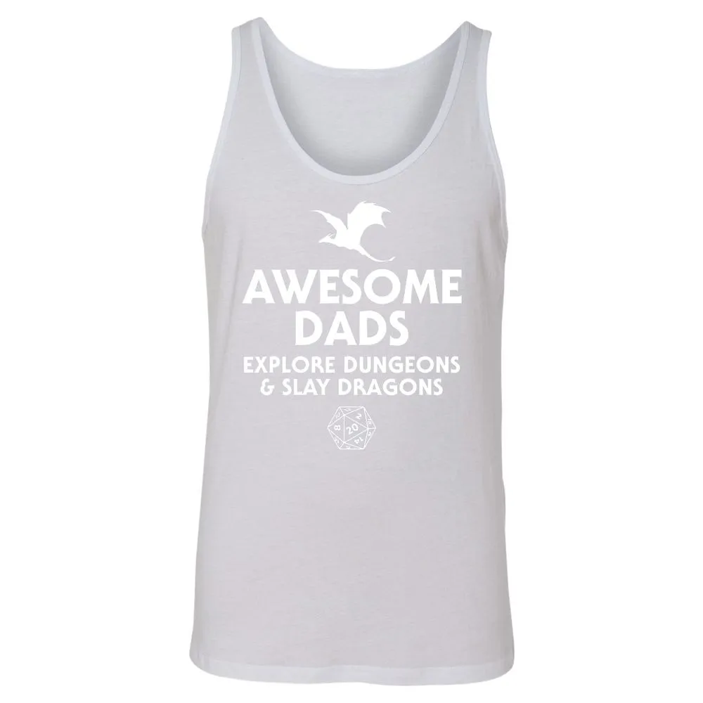 Awesome Dads Slay Dragons Unisex Jersey Tank - White - 14