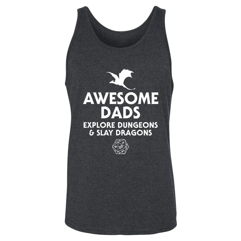 Awesome Dads Slay Dragons Unisex Jersey Tank - Dark Grey Heather - 6