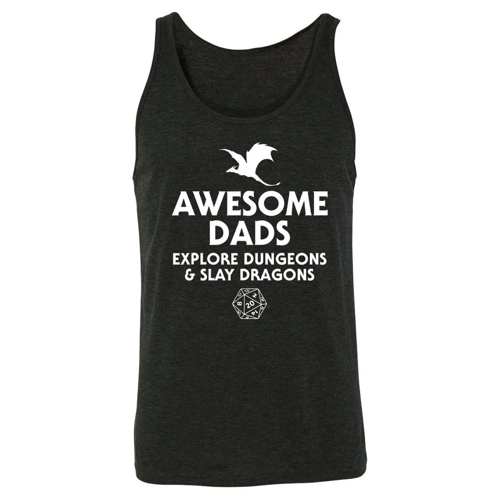 Awesome Dads Slay Dragons Unisex Jersey Tank - Charcoal Black Triblend - 5