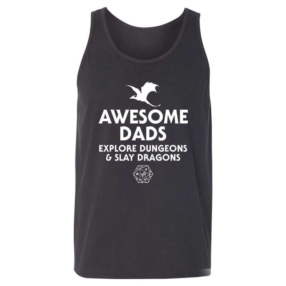 Awesome Dads Slay Dragons Unisex Jersey Tank - Dark Grey - 7