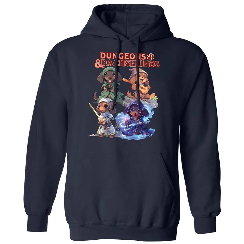 Dungeons & Dachshunds Classic Unisex Hoodie - Navy - 2