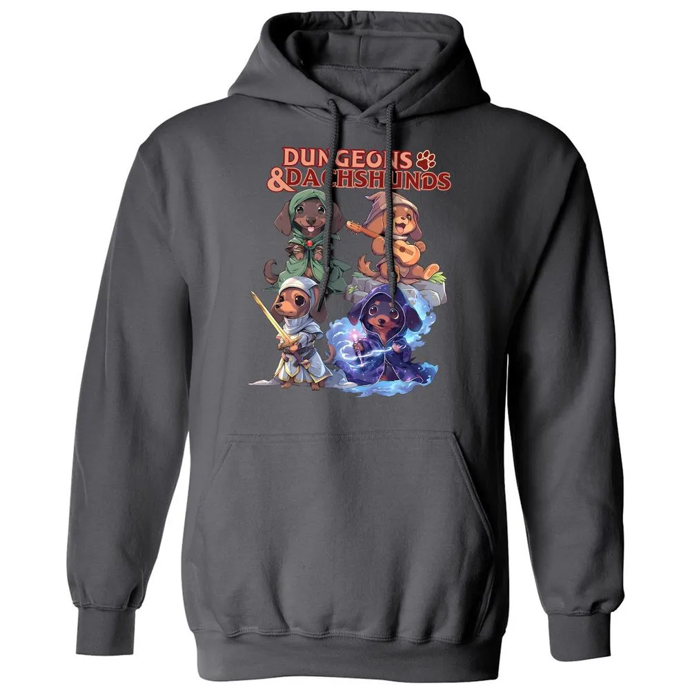 Dungeons & Dachshunds Classic Unisex Hoodie - Charcoal - 7