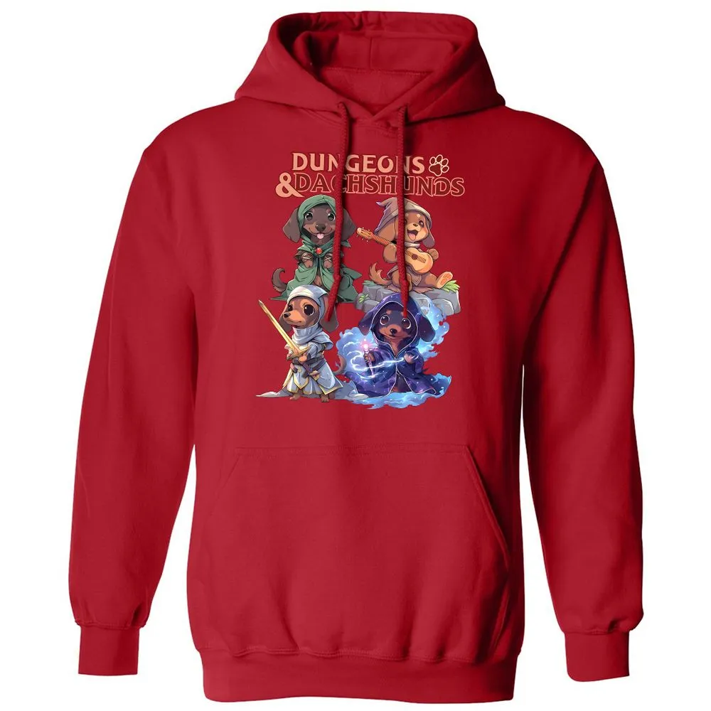 Dungeons & Dachshunds Classic Unisex Hoodie - Red - 5