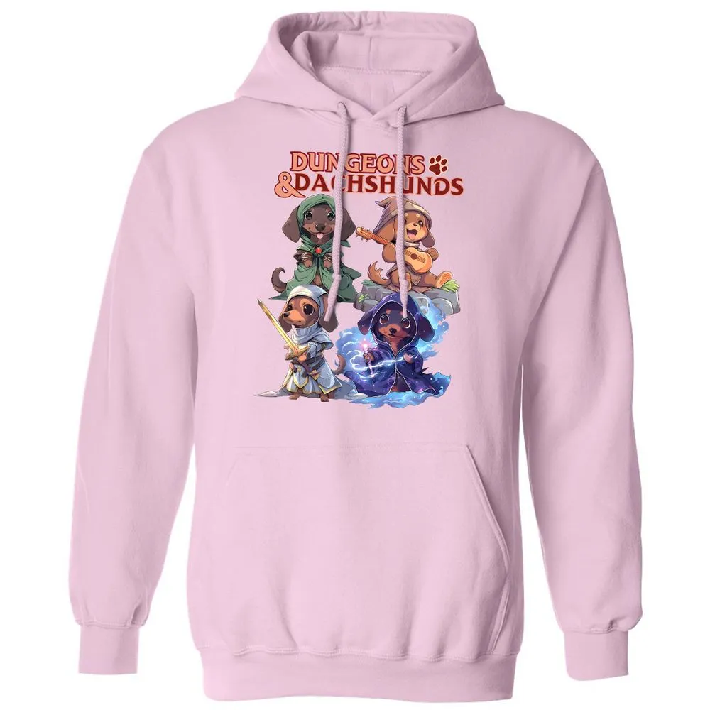 Dungeons & Dachshunds Classic Unisex Hoodie - Light Pink - 3