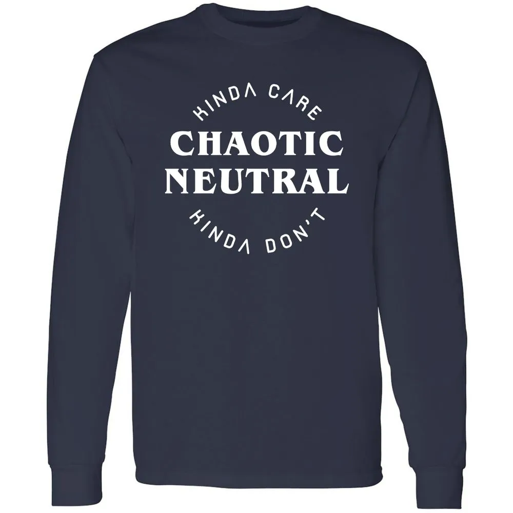 Chaotic Neutral Long Sleeve T-Shirt - Navy - 2