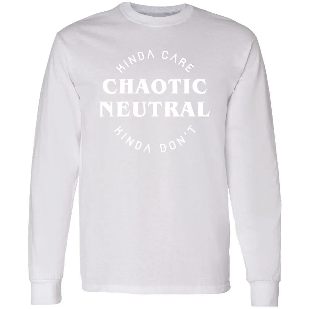 Chaotic Neutral Long Sleeve T-Shirt - White - 5