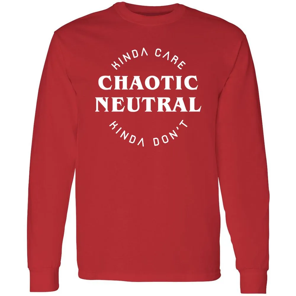 Chaotic Neutral Long Sleeve T-Shirt - Red - 14