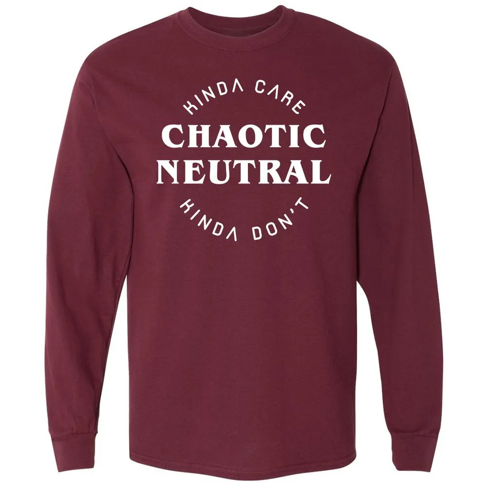 Chaotic Neutral Long Sleeve T-Shirt - Maroon - 11