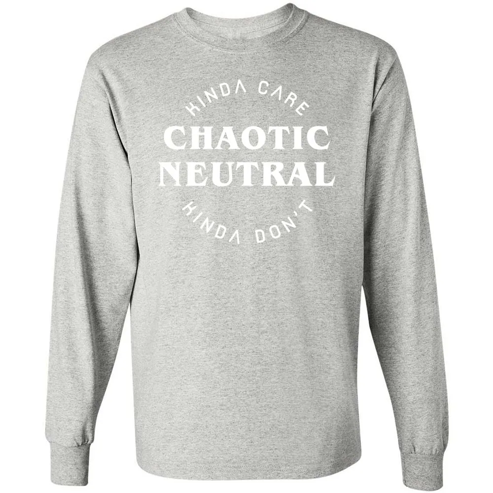 Chaotic Neutral Long Sleeve T-Shirt - Ash - 7