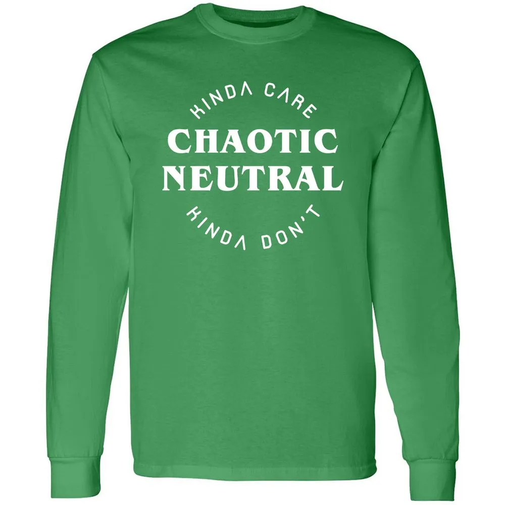 Chaotic Neutral Long Sleeve T-Shirt - Irish Green - 10