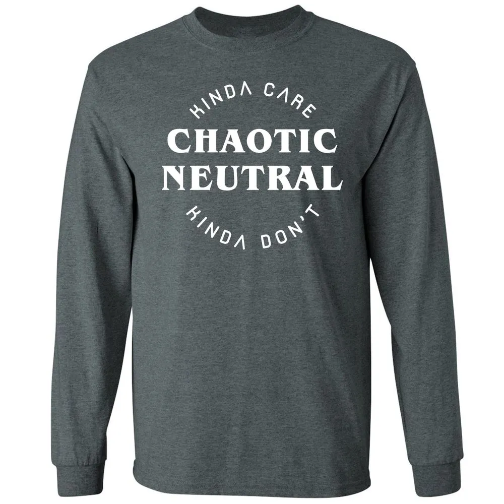 Chaotic Neutral Long Sleeve T-Shirt - Dark Heather - 15