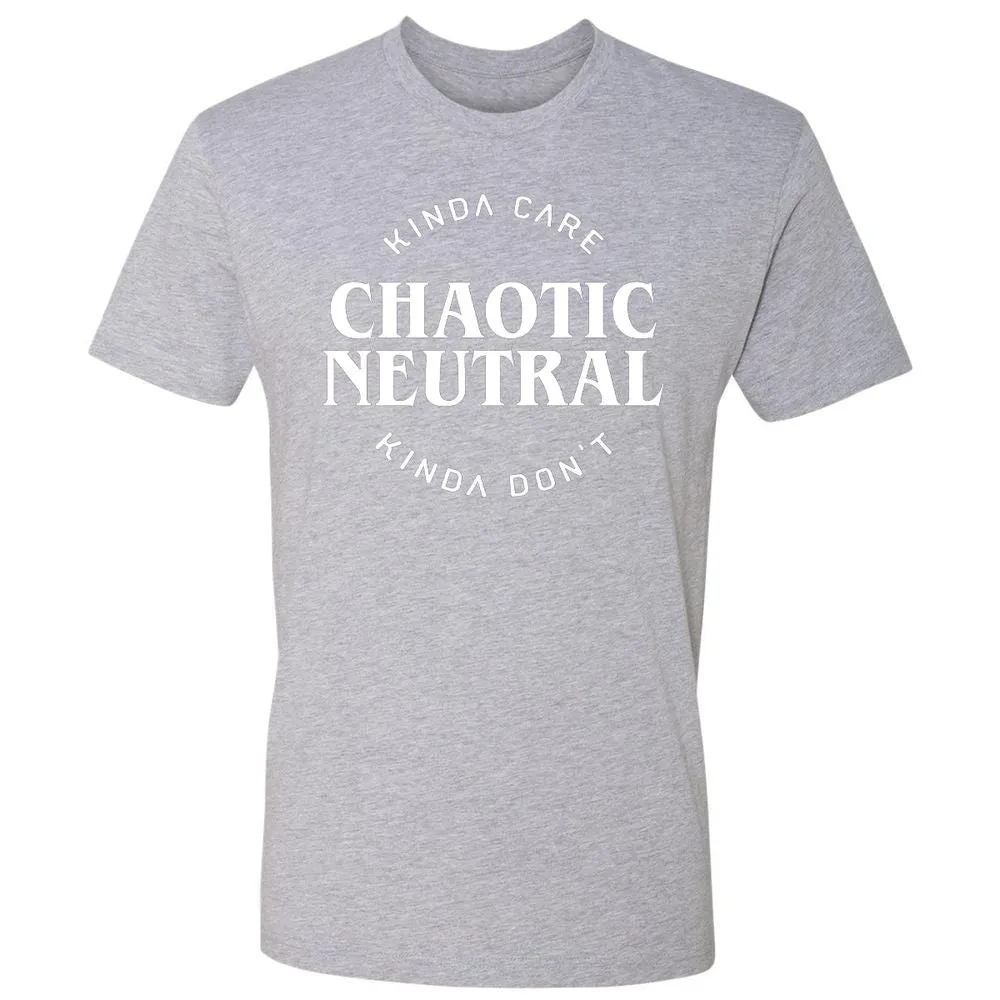 Chaotic Neutral Alignment Kinda Care Kinda Don't Premium Unisex T-Shirt - Heather Grey - 9