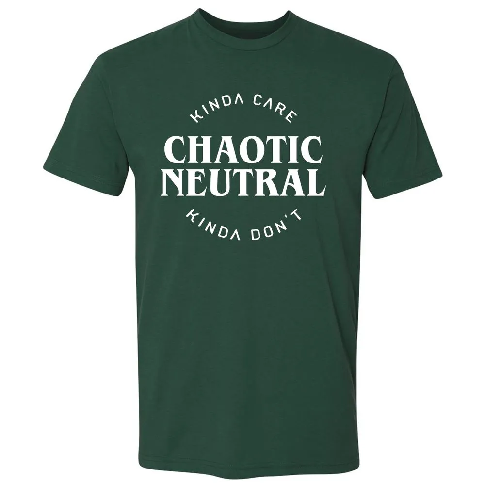 Chaotic Neutral Alignment Kinda Care Kinda Don't Premium Unisex T-Shirt - Forest Green - 13