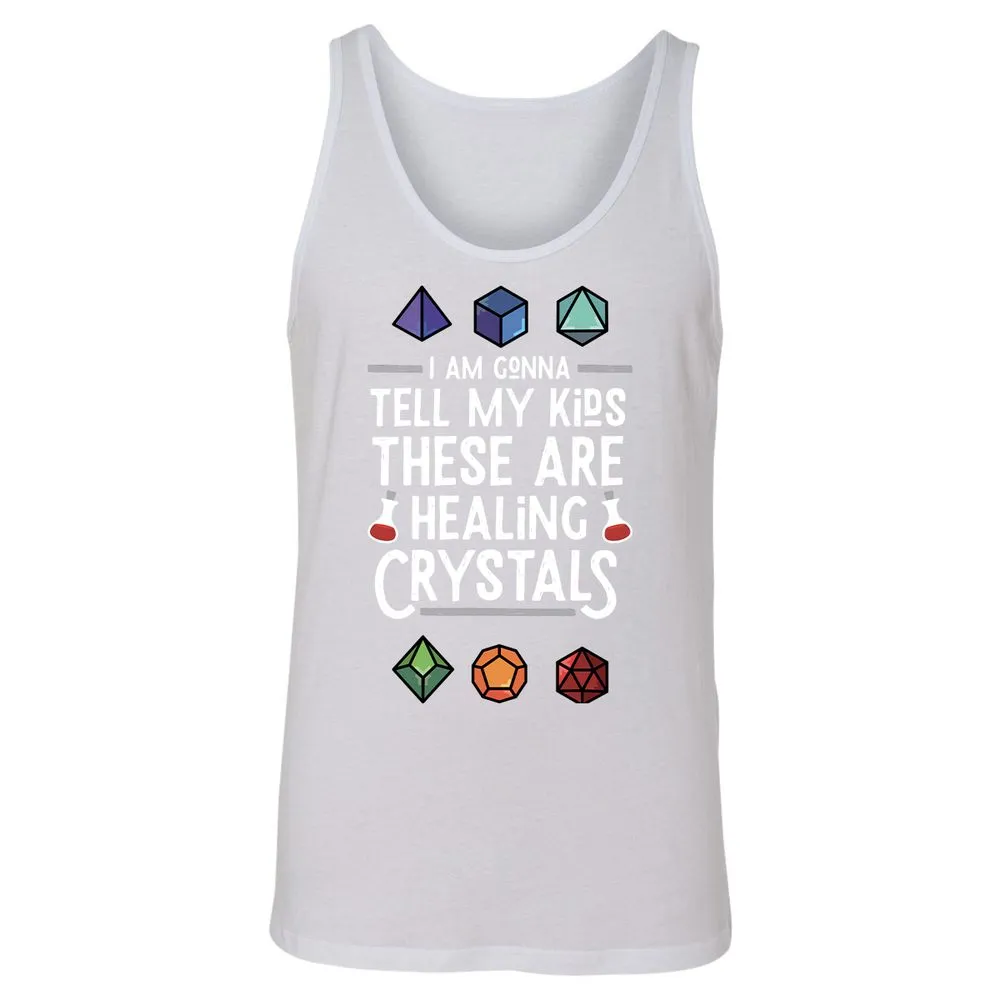Healing Crystals Unisex Jersey Tank - White - 14