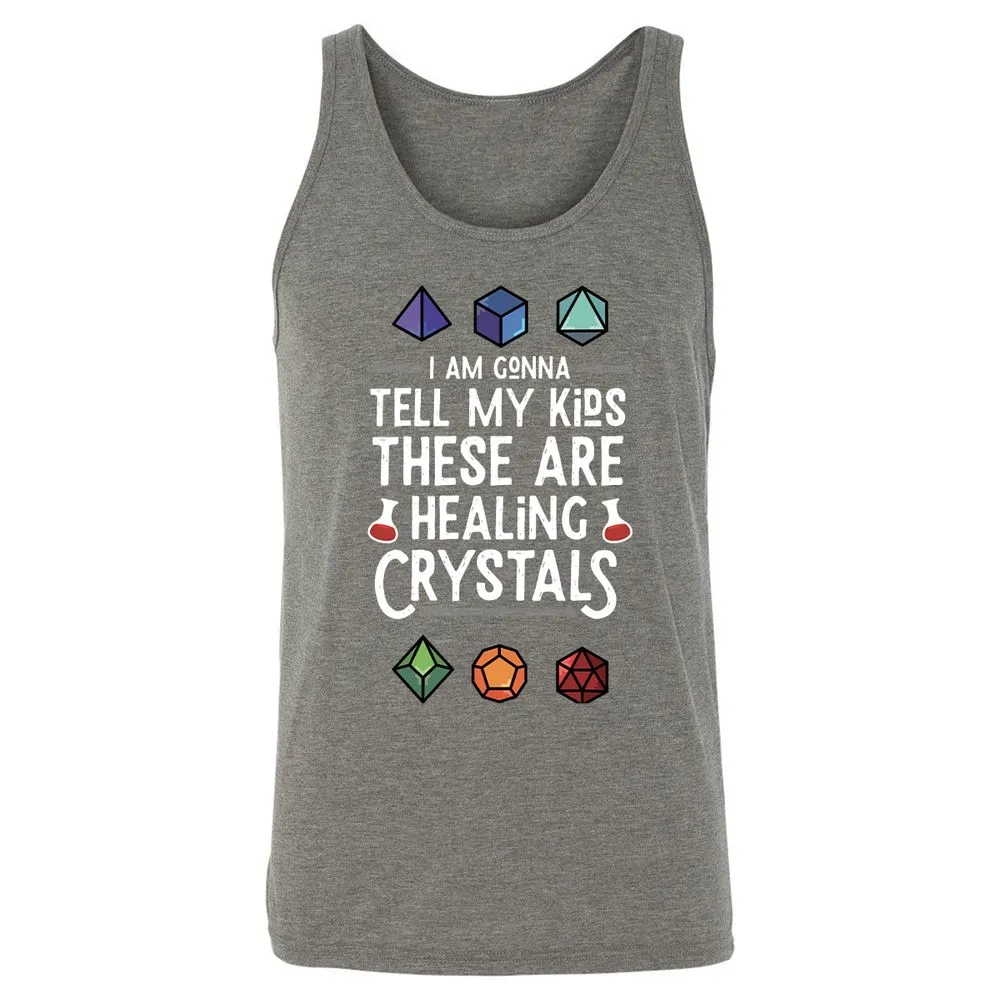 Healing Crystals Unisex Jersey Tank - Grey Triblend - 8