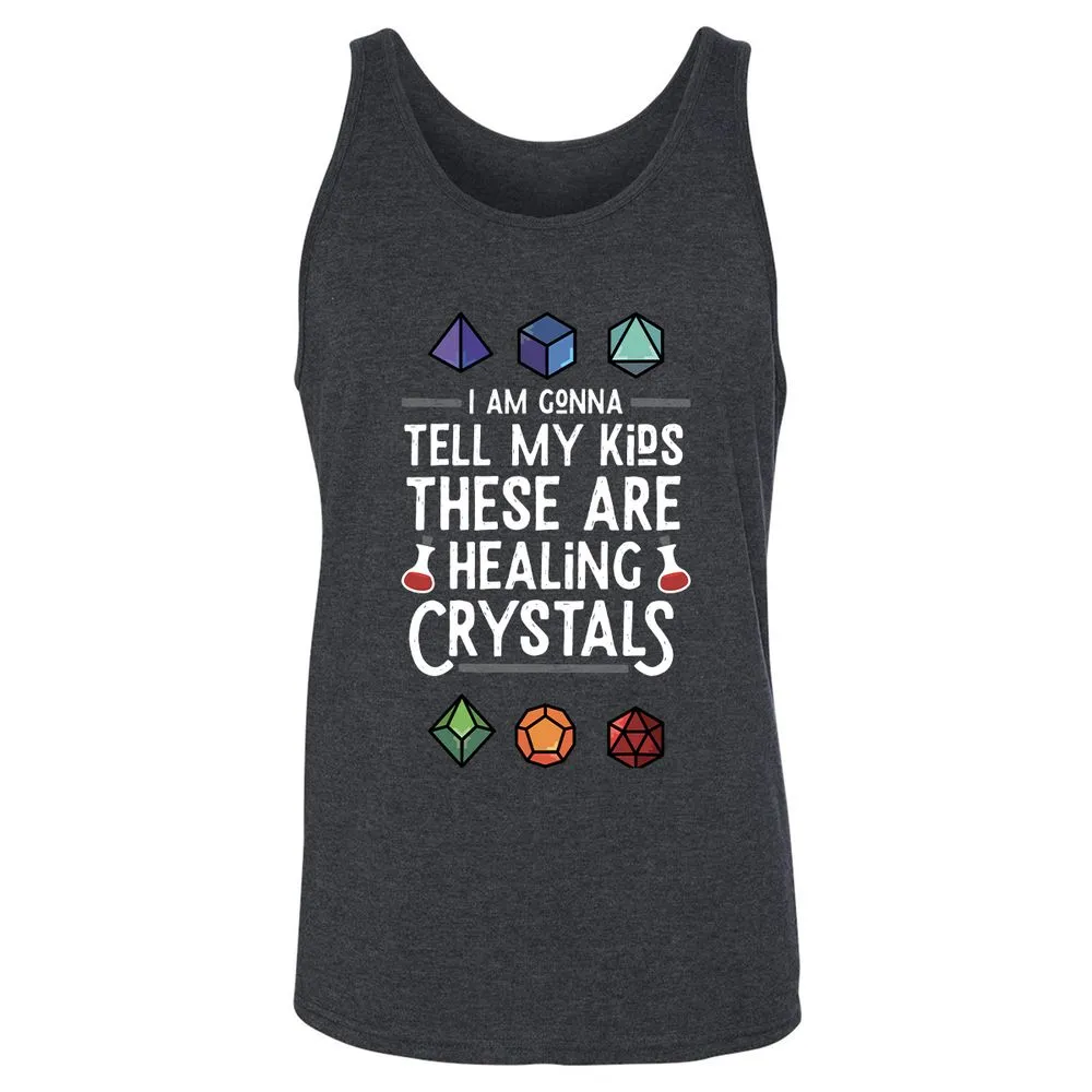 Healing Crystals Unisex Jersey Tank - Dark Grey Heather - 6