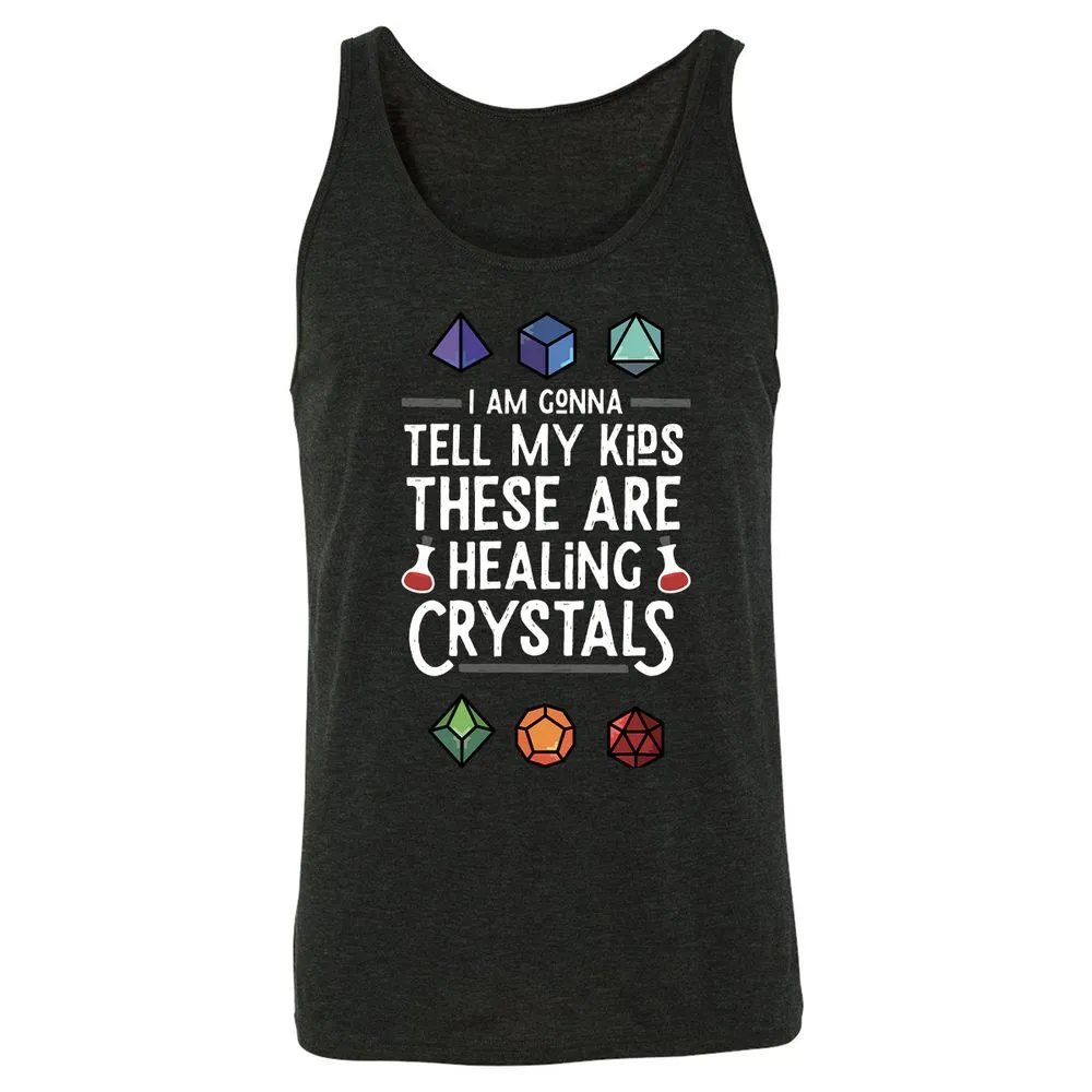 Healing Crystals Unisex Jersey Tank - Charcoal Black Triblend - 5