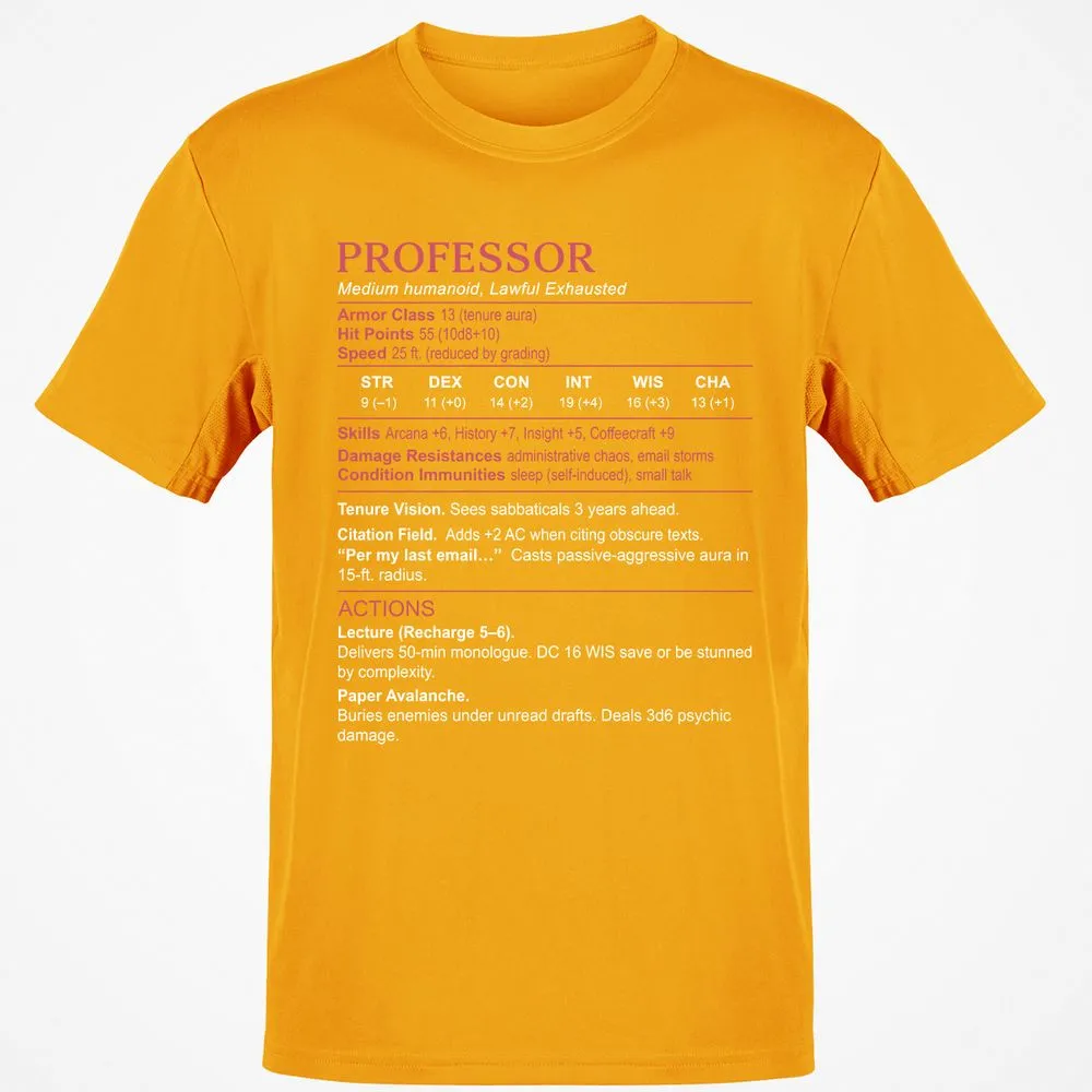 Professor Stats Classic Unisex T-Shirt - Gold - 4