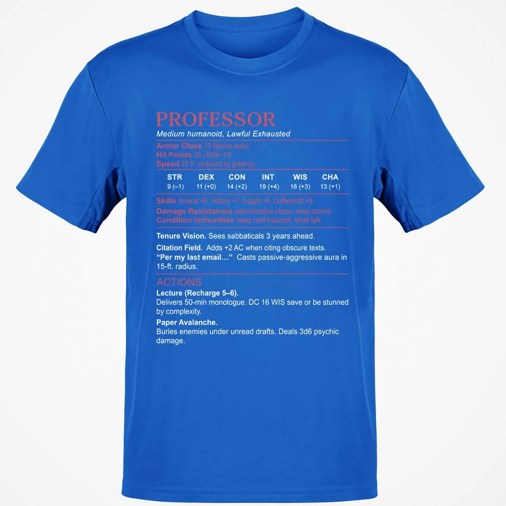 Professor Stats Classic Unisex T-Shirt - Royal - 11