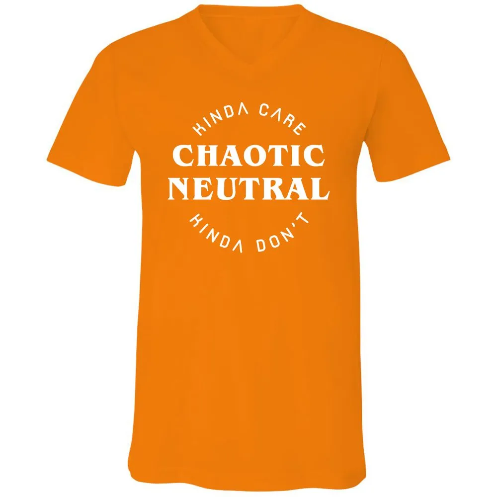 Chaotic Neutral Unisex V-Neck T-Shirt - Orange - 11