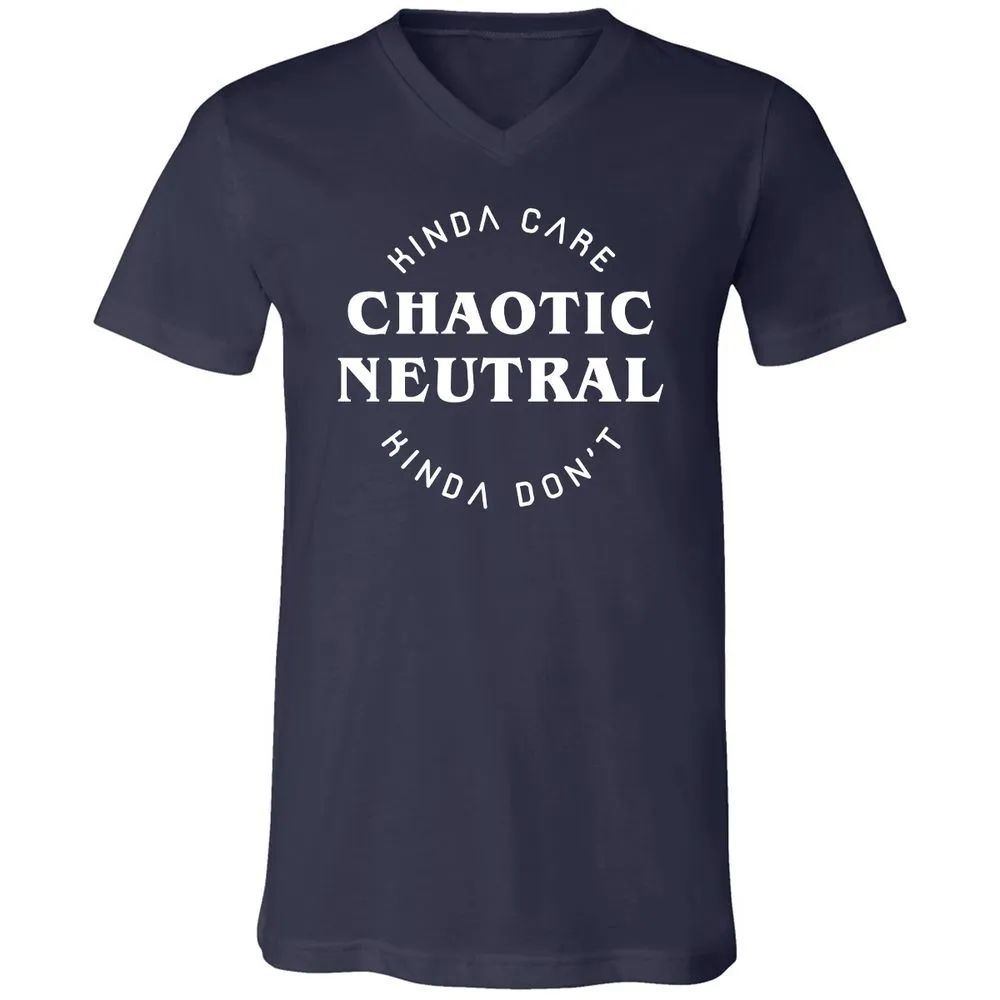 Chaotic Neutral Unisex V-Neck T-Shirt - Navy - 2