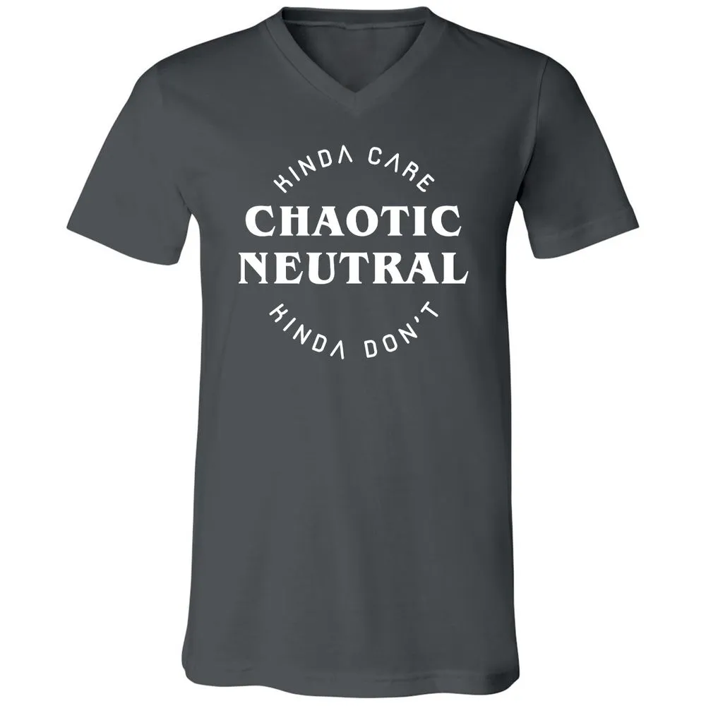 Chaotic Neutral Unisex V-Neck T-Shirt - Asphalt - 12