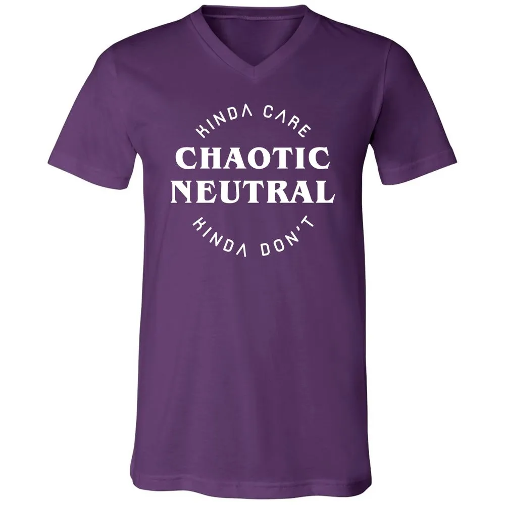 Chaotic Neutral Unisex V-Neck T-Shirt - Team Purple - 9