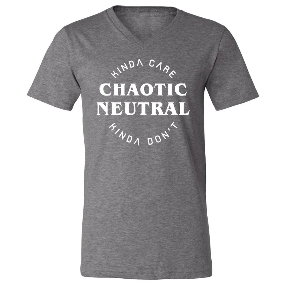 Chaotic Neutral Unisex V-Neck T-Shirt - Deep Heather - 13