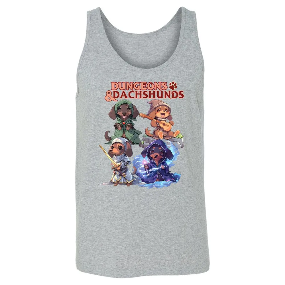 Dungeons & Dachshunds Unisex Jersey Tank - Athletic Heather - 4