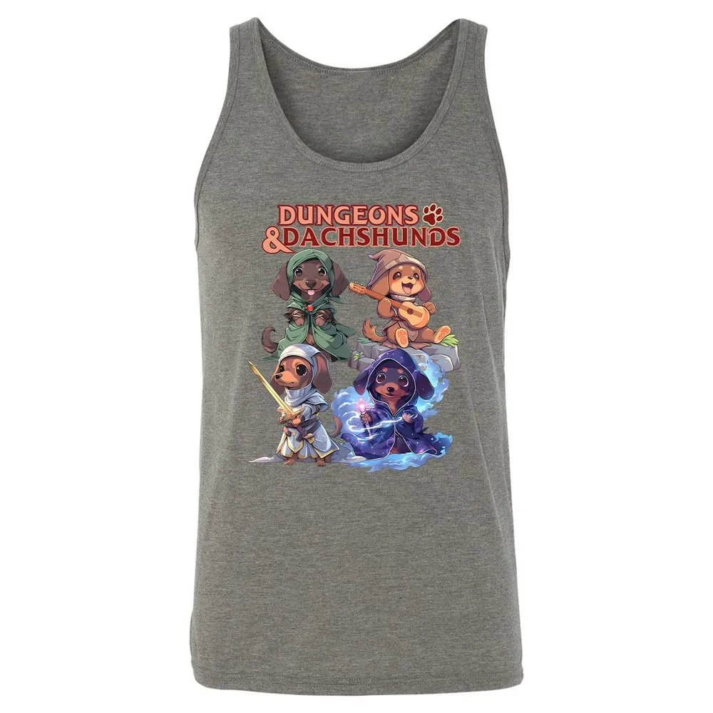 Dungeons & Dachshunds Unisex Jersey Tank - Grey Triblend - 8